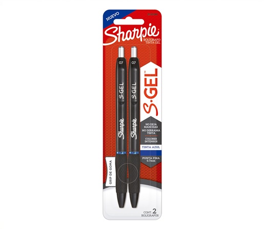 BOLIGRAFO SHARPIE S.GEL 0.7 AZUL BL X2